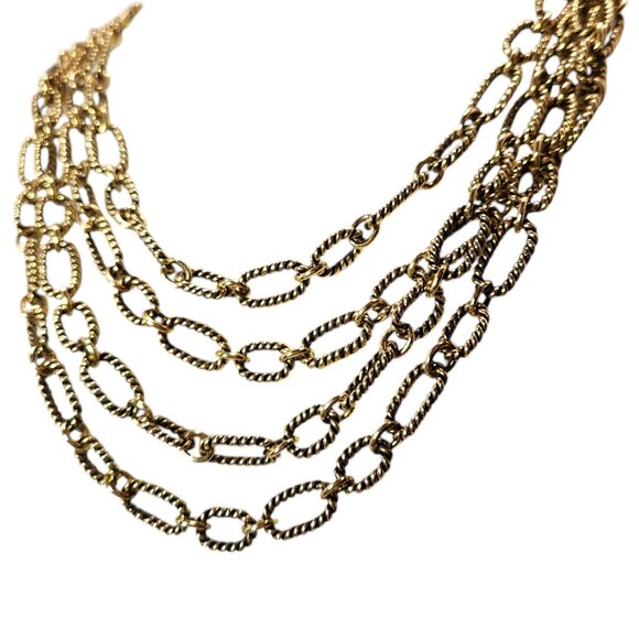 Authentic Premier Designs SAVANNAH Necklace Retired Goldtone Triple Strand - Picture 7 of 9